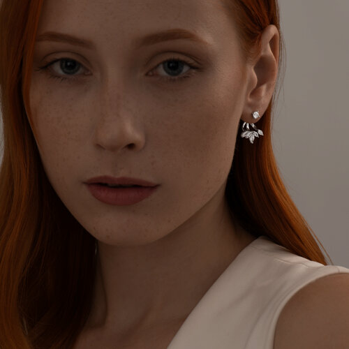 Серьги из серебра с фианитами из серебро — вид 4