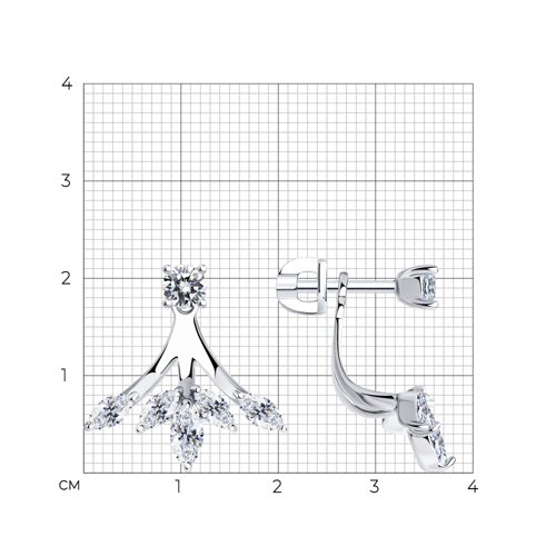Серьги из серебра с фианитами из серебро — вид 5