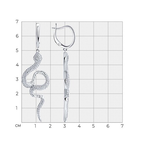 Серьги из серебра с фианитами из серебро — вид 5