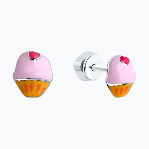 Серьги из серебра с эмалью из серебро — вид 2