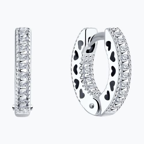 Серьги из серебра с фианитами из серебро — вид 2