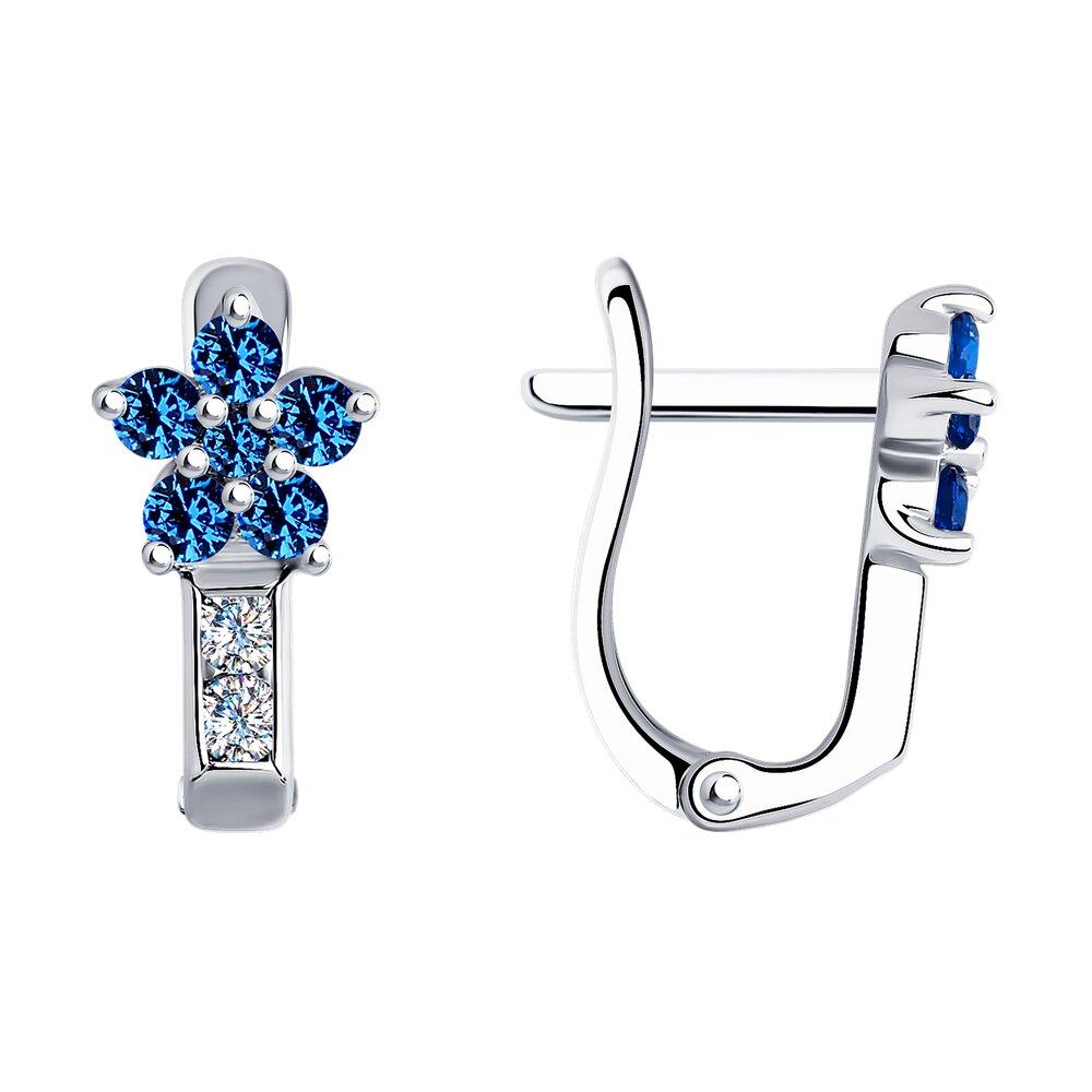 Серьги из серебра с фианитами - видео на модели