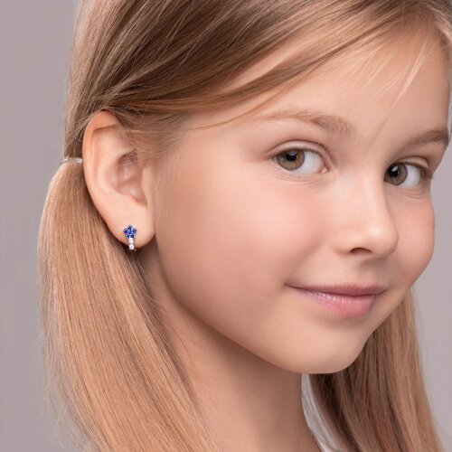 Серьги из серебра с фианитами из серебро — вид 3