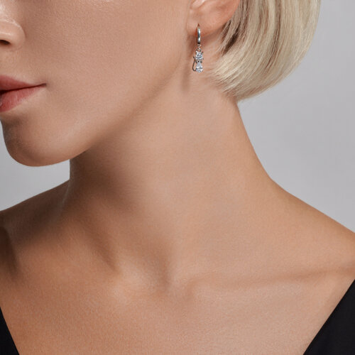 Серьги из серебра с фианитами из серебро — вид 3