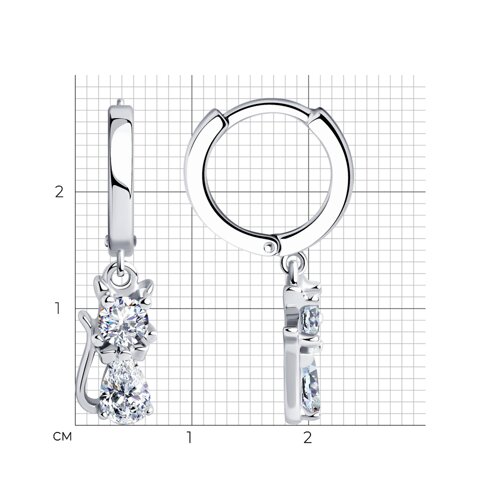 Серьги из серебра с фианитами из серебро — вид 4