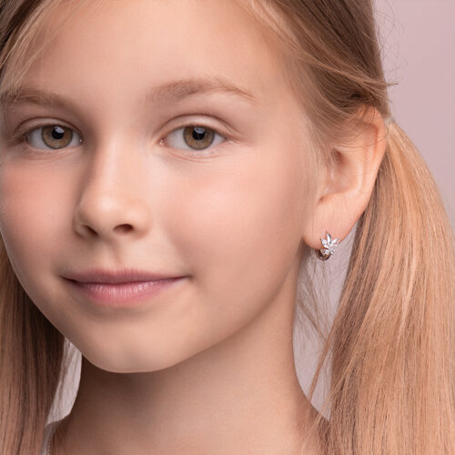 Серьги из серебра с фианитами из серебро — вид 3