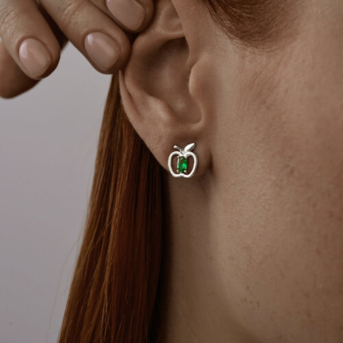 Серьги из серебра с фианитами из серебро — вид 3