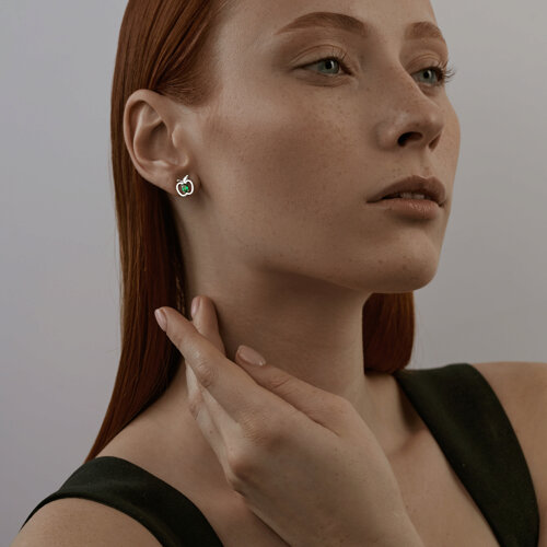 Серьги из серебра с фианитами из серебро — вид 4