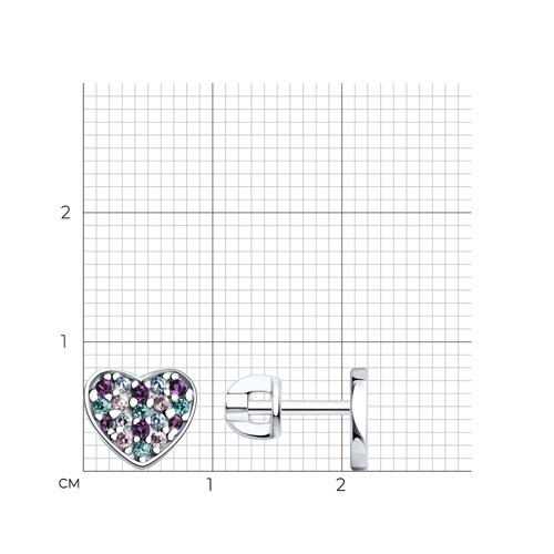 Серьги из серебра с фианитами из серебро — вид 4