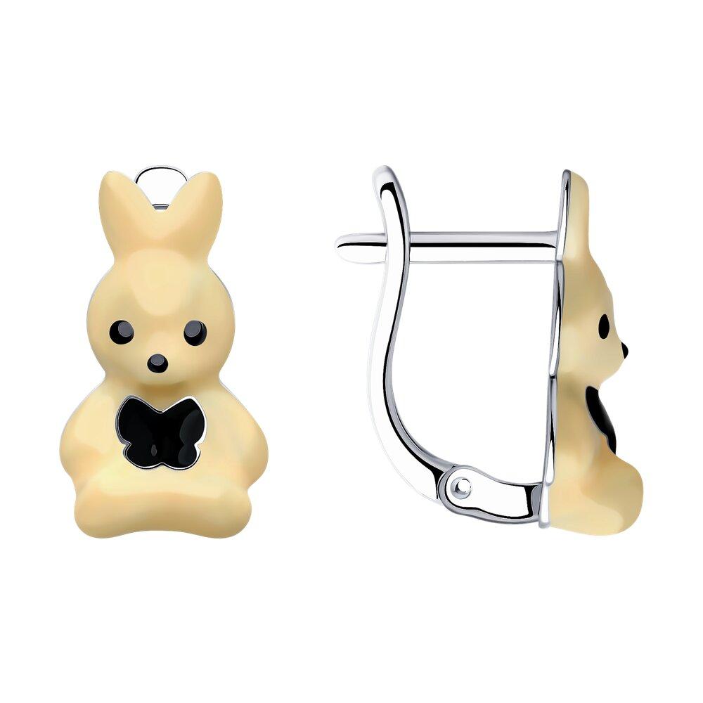 Серьги из серебра с эмалью - видео на модели