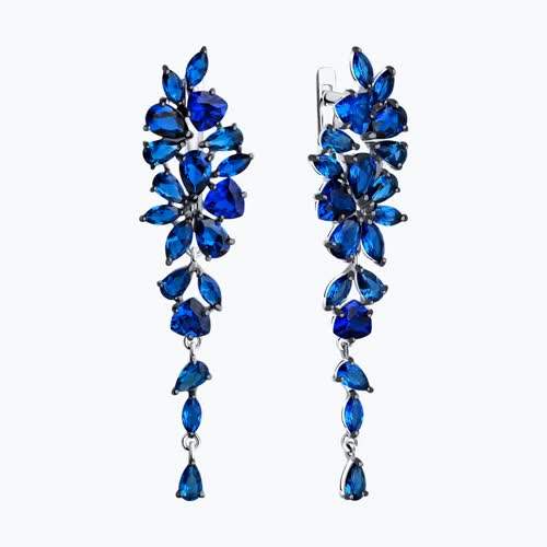 Серьги из серебра с фианитами из серебро — вид 2