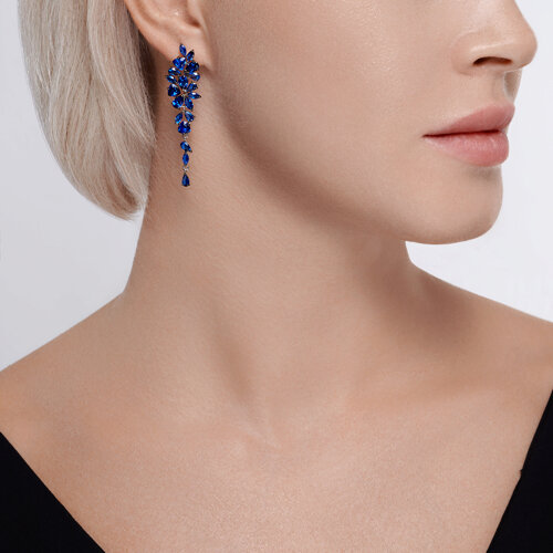 Серьги из серебра с фианитами из серебро — вид 3