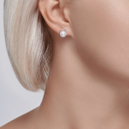 Серьги из серебра с жемчугом из серебро — вид 3