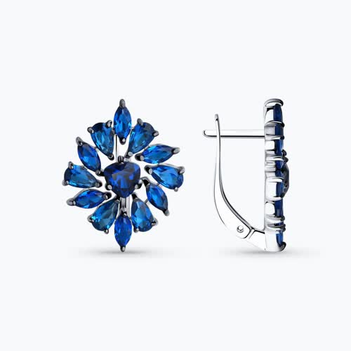 Серьги из серебра с фианитами - видео на модели