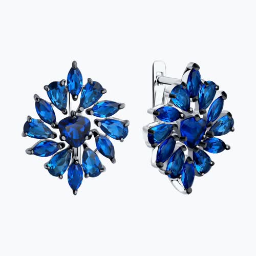 Серьги из серебра с фианитами из серебро — вид 2