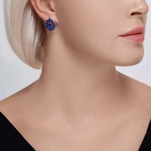 Серьги из серебра с фианитами из серебро — вид 3