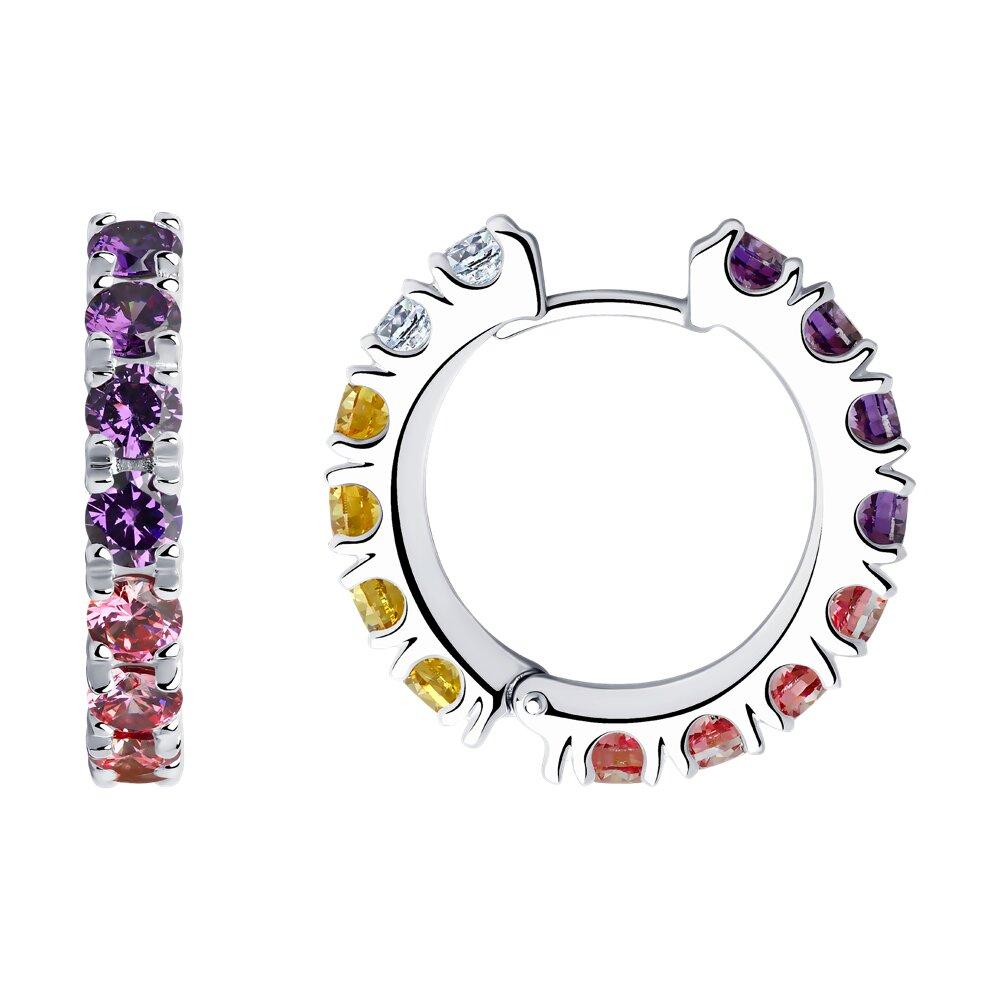 Серьги из серебра с фианитами - видео на модели