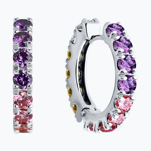 Серьги из серебра с фианитами из серебро — вид 2