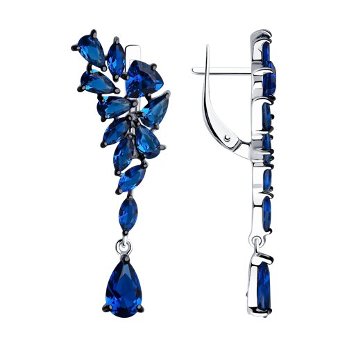 Серьги из серебра с фианитами - видео на модели