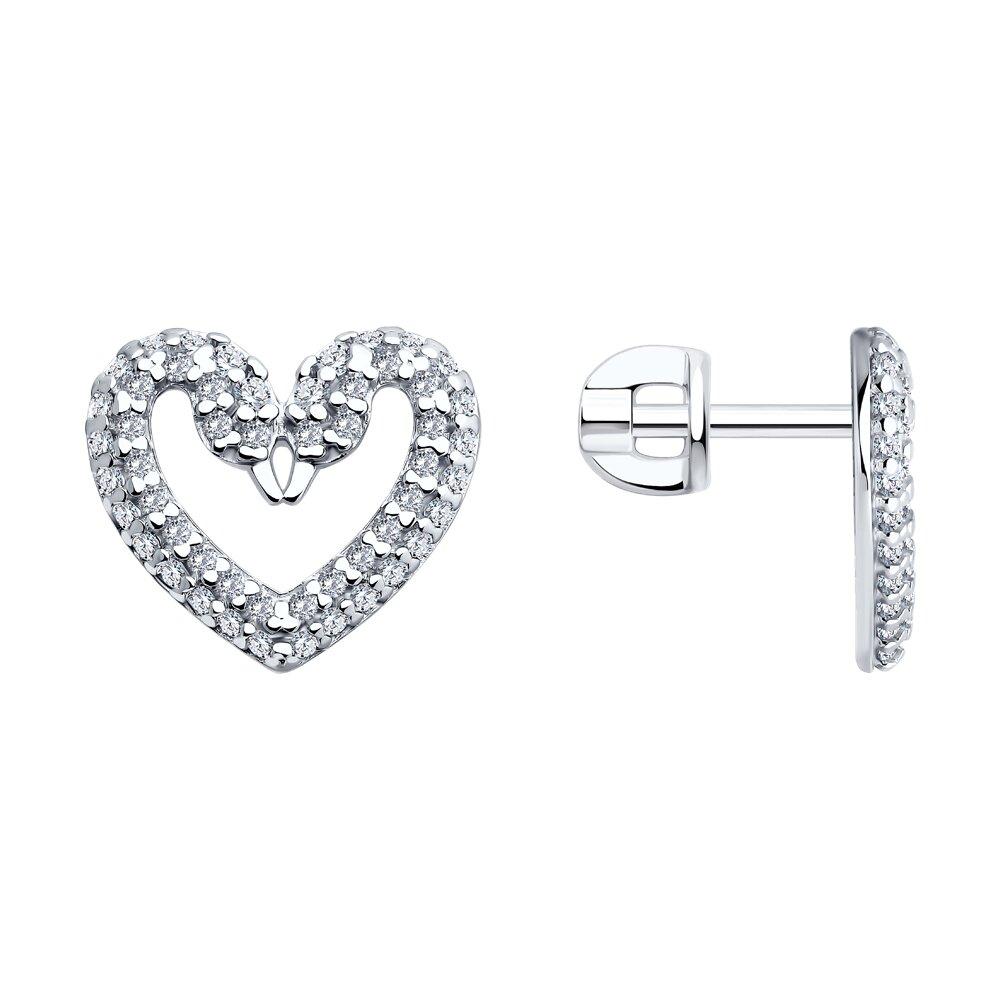 Серьги из серебра с фианитами - видео на модели