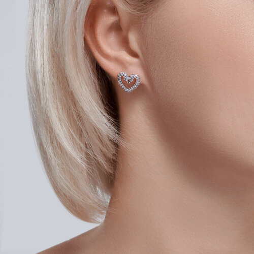 Серьги из серебра с фианитами из серебро — вид 3