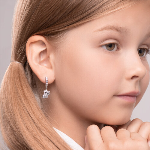 Серьги из серебра с фианитами из серебро — вид 3