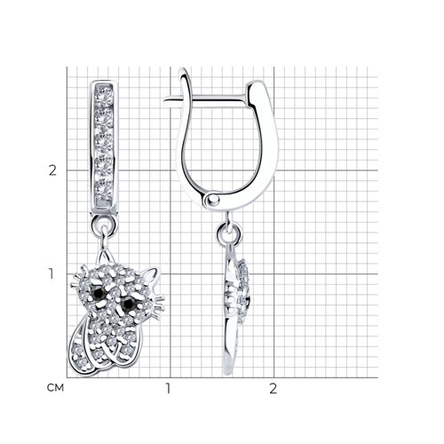 Серьги из серебра с фианитами из серебро — вид 4