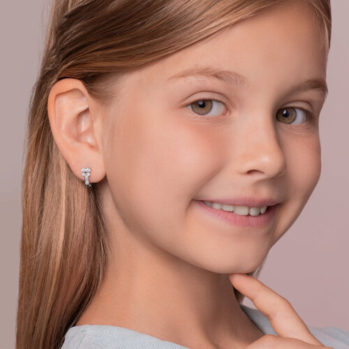 Серьги из серебра с фианитами из серебро — вид 3