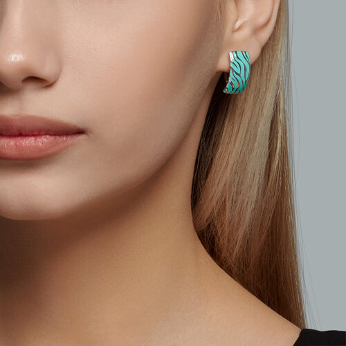 Серьги из серебра с эмалью из серебро — вид 3