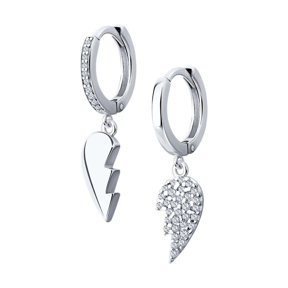 Серьги из серебра с фианитами - видео на модели