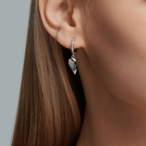 Серьги из серебра с фианитами из серебро — вид 2