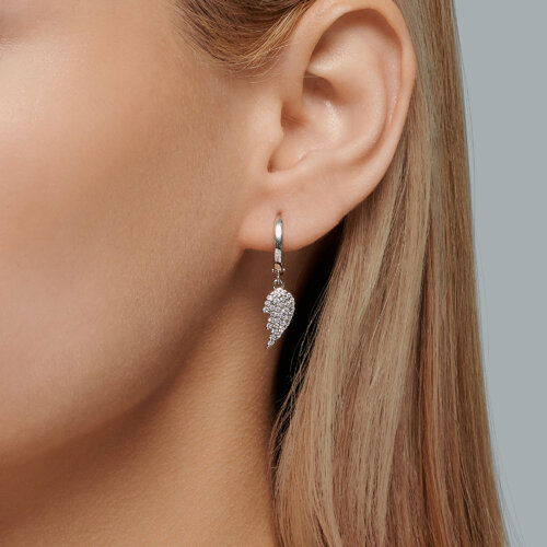 Серьги из серебра с фианитами из серебро — вид 3