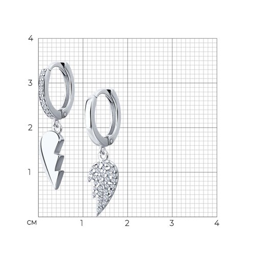 Серьги из серебра с фианитами из серебро — вид 4