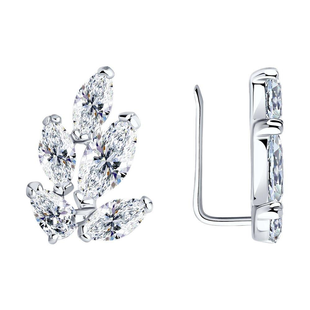 Серьги из серебра с фианитами - видео на модели