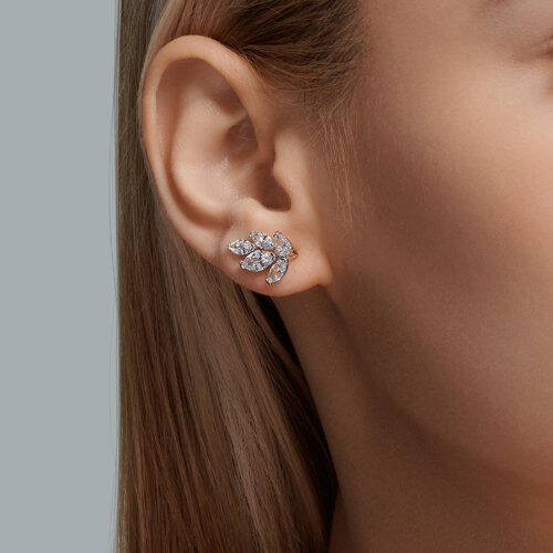 Серьги из серебра с фианитами из серебро — вид 3