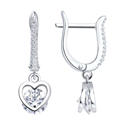 Серьги из серебра с фианитами - видео на модели