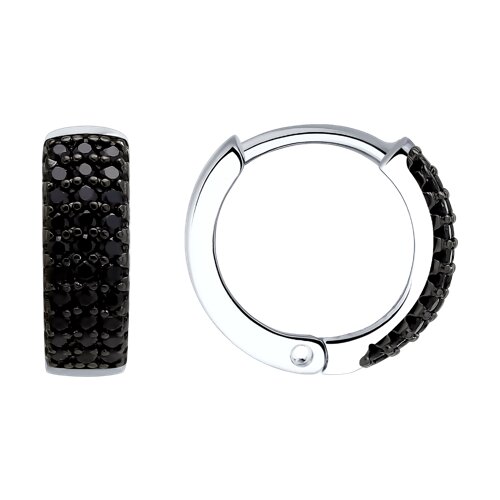 Серьги из серебра с фианитами - видео на модели