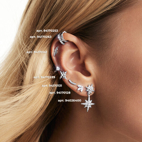 Серьги из серебра с фианитами из серебро — вид 3