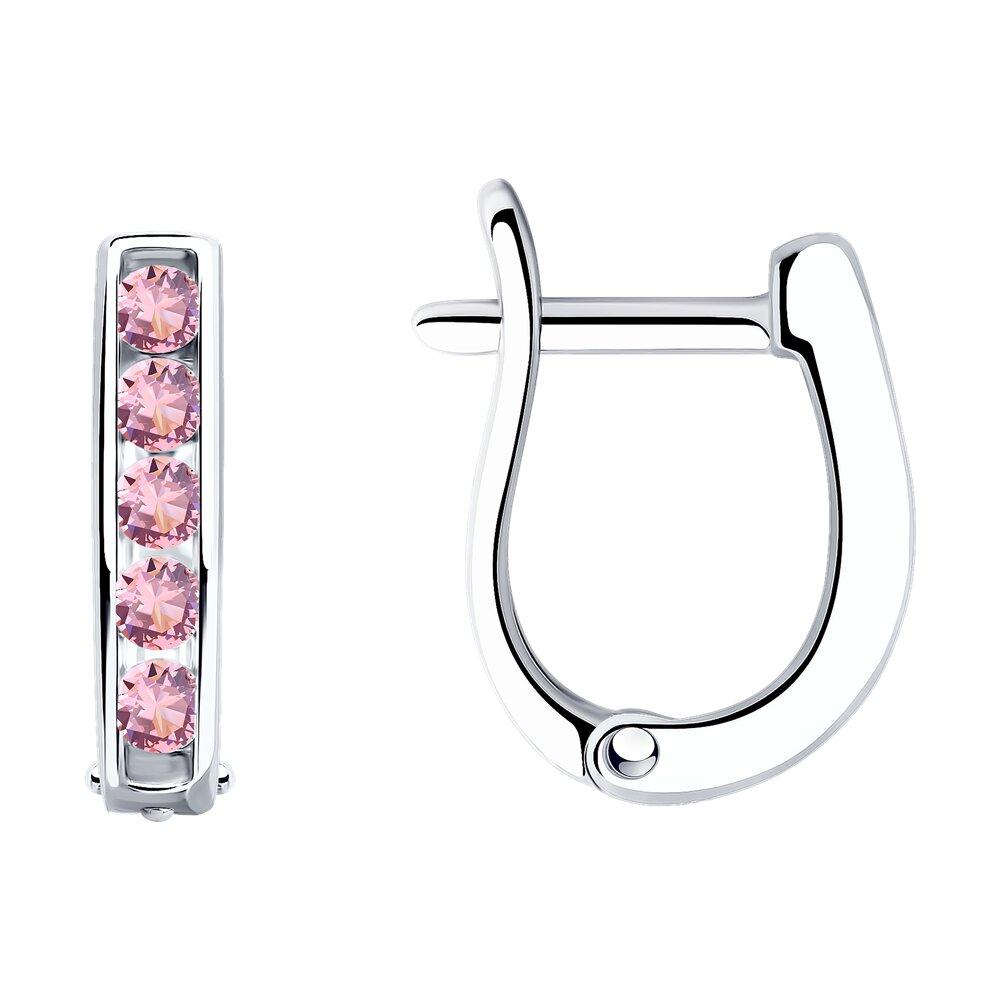 Серьги из серебра с фианитами - видео на модели