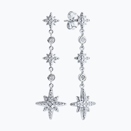 Серьги из серебра с фианитами из серебро — вид 2