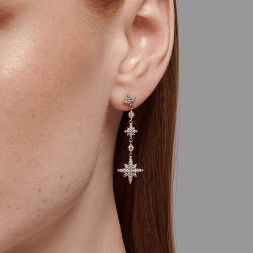 Серьги из серебра с фианитами из серебро — вид 3