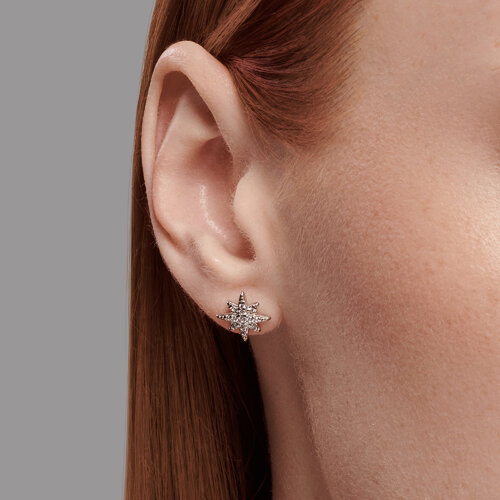 Серьги из серебра с фианитами из серебро — вид 2