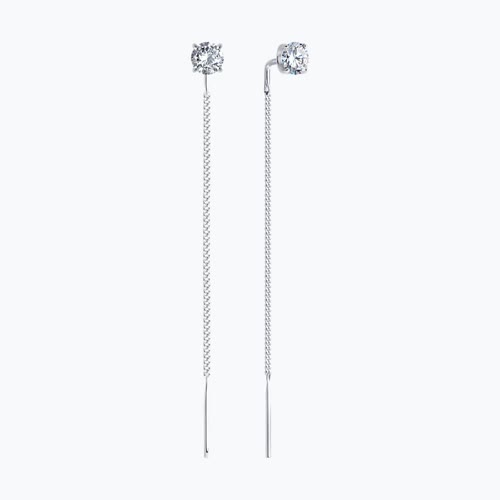 Серьги из серебра с фианитами из серебро — вид 2