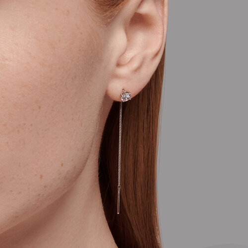 Серьги из серебра с фианитами из серебро — вид 3