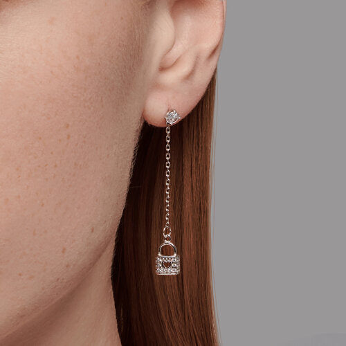 Серьги из серебра с фианитами из серебро — вид 2