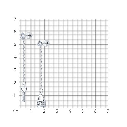 Серьги из серебра с фианитами из серебро — вид 4