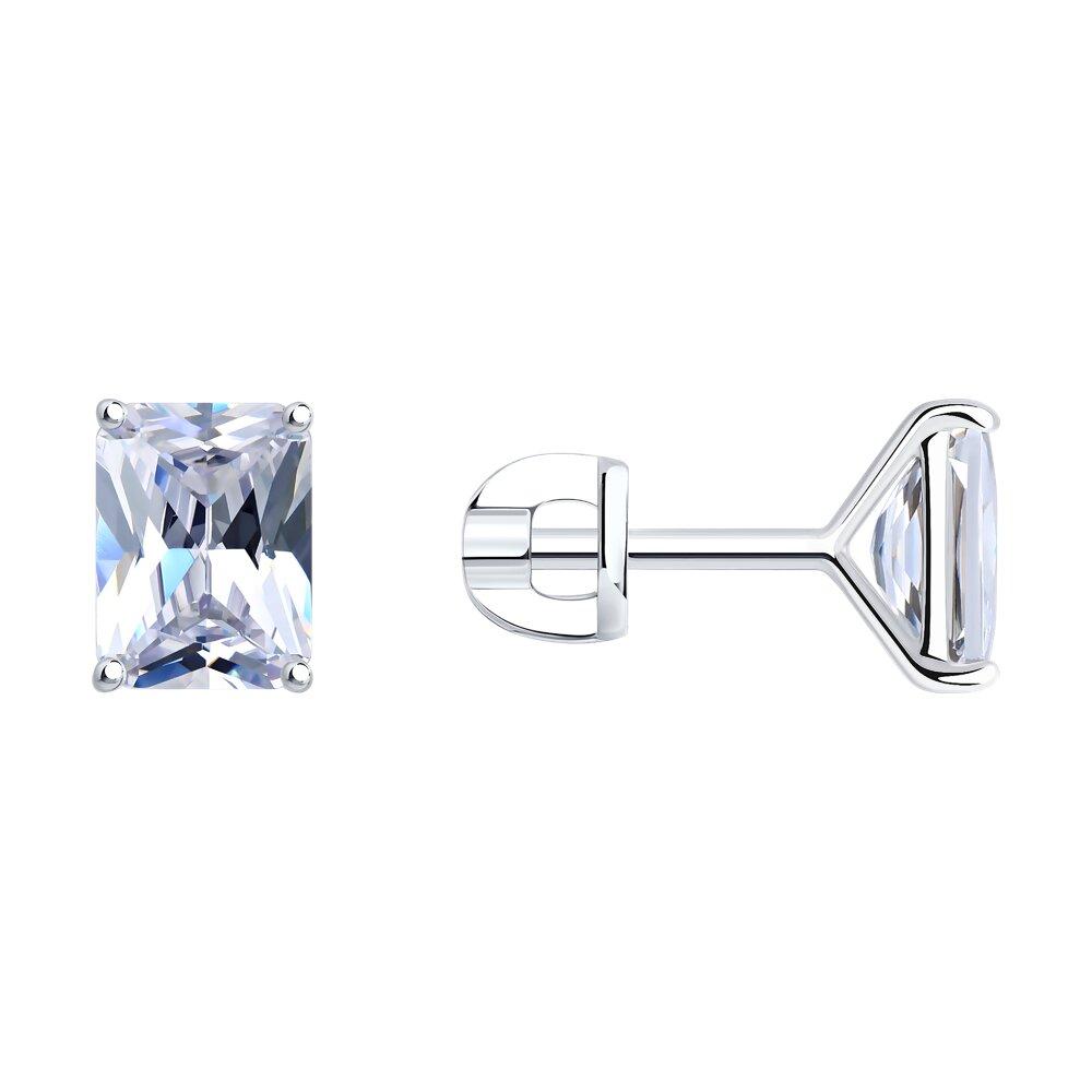 Серьги из серебра с фианитами - видео на модели