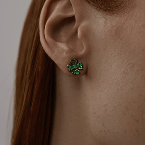 Серьги из серебра с фианитами из серебро — вид 3