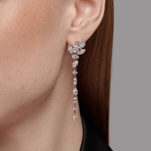 Серьги из серебра с фианитами из серебро — вид 2