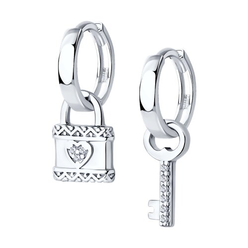 Серьги из серебра с фианитами - видео